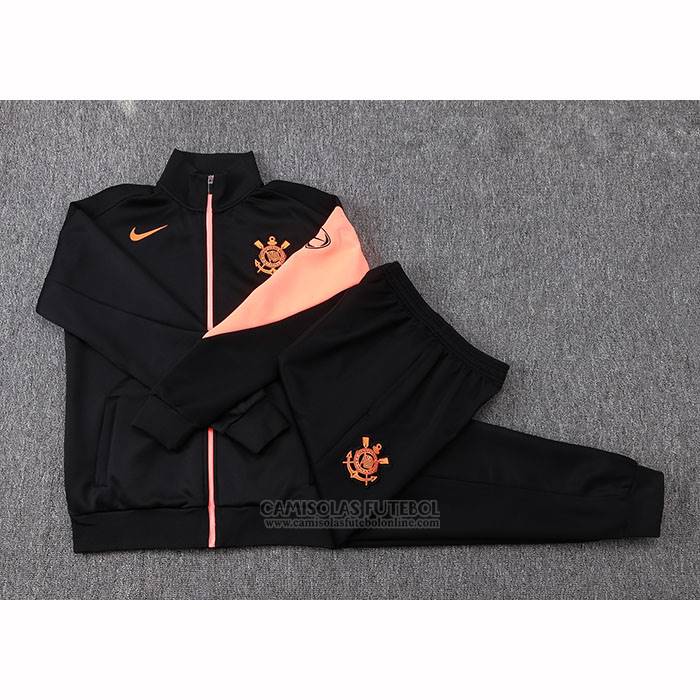 Jaqueta de Treinamento Corinthians 2025-2026 Preto Laranja